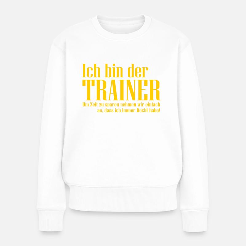 Trainer - Frauen Premium Bio Pullover - Weiß