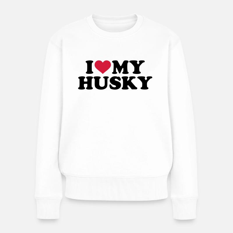 Husky - Frauen Premium Bio Pullover - Weiß