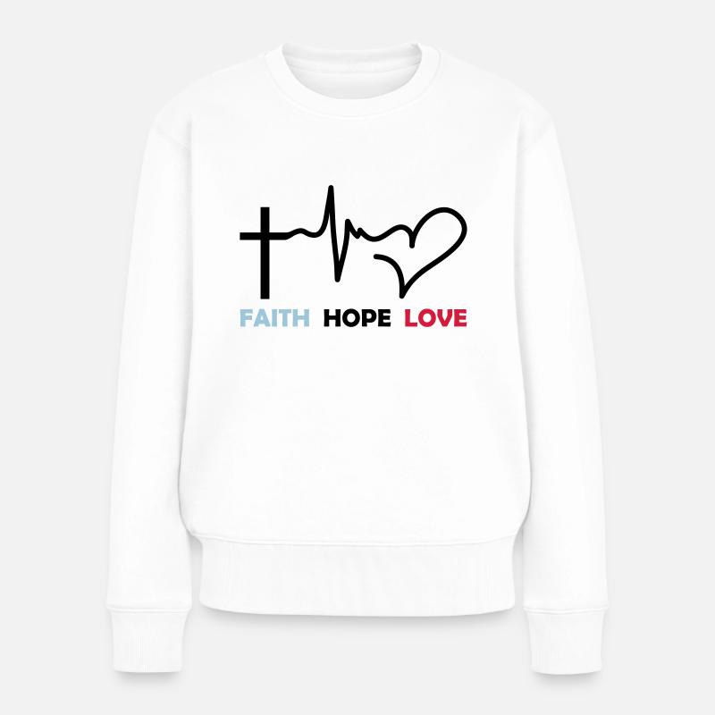 faith_hope_love_2 - Pull Premium bio Femme - blanc