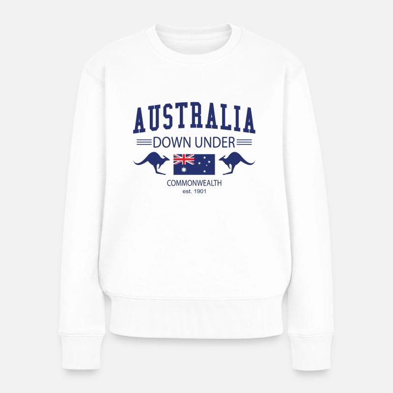 Australia - Frauen Premium Bio Pullover - Weiß