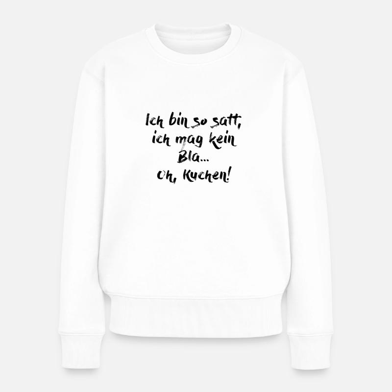 Kuchen - Frauen Premium Bio Pullover - Weiß