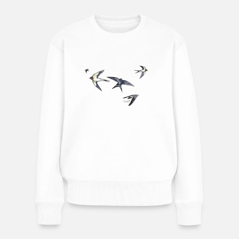 Hirondelles rustiques - Pull Premium bio Femme - blanc