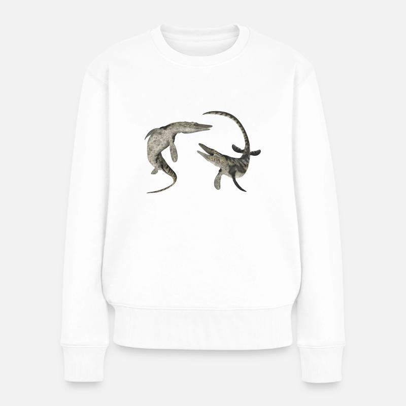 Mosasaurier Tylosaurus - Frauen Premium Bio Pullover - Weiß