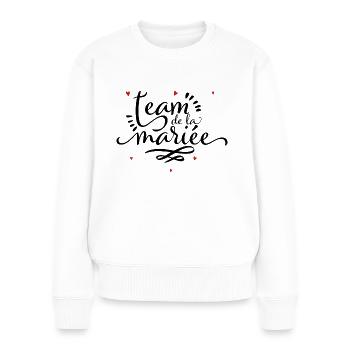 Team de la mariée - EVJF - Pull Premium bio Femme - blanc - Devant - Julia (174cm)