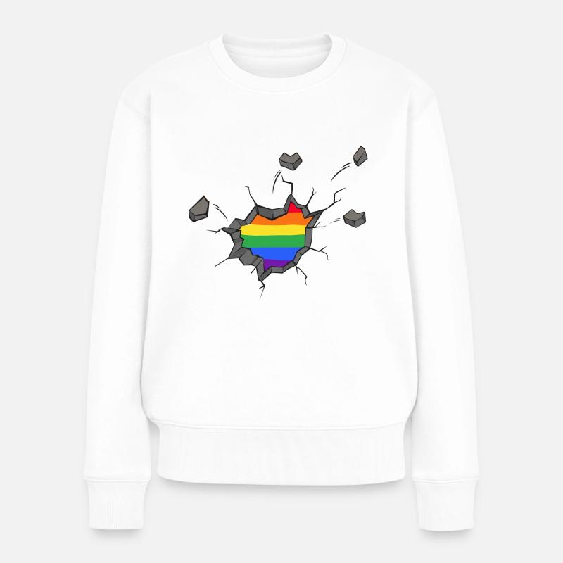 lgbt pride love rules human gender pan queer lgbtq - Frauen Premium Bio Pullover - Weiß