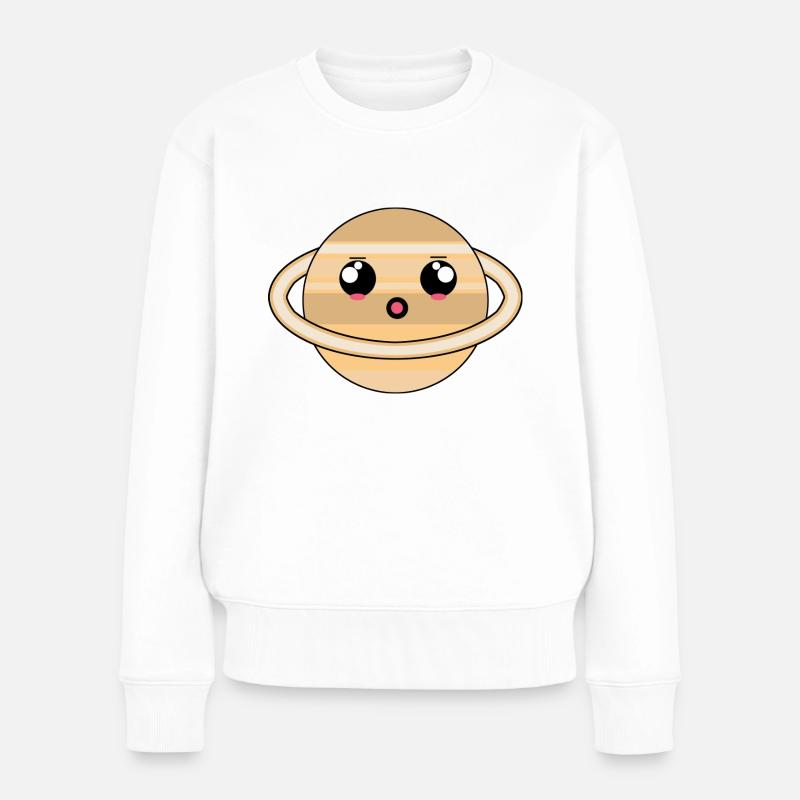 Kawaii - SATURN - Frauen Premium Bio Pullover - Weiß
