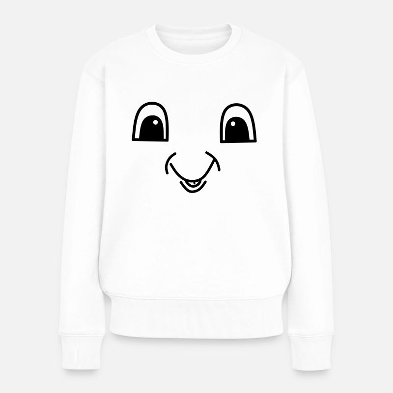 Cute face - Frauen Premium Bio Pullover - Weiß