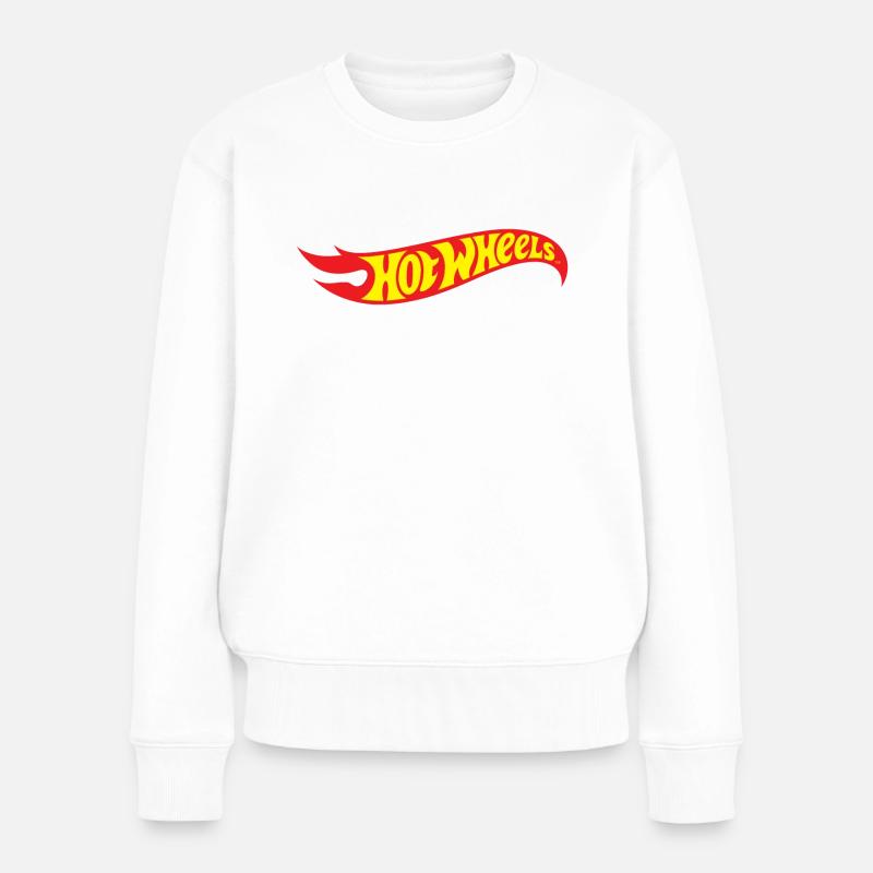 Hot Wheels Klassisches Logo - Frauen Premium Bio Pullover - Weiß