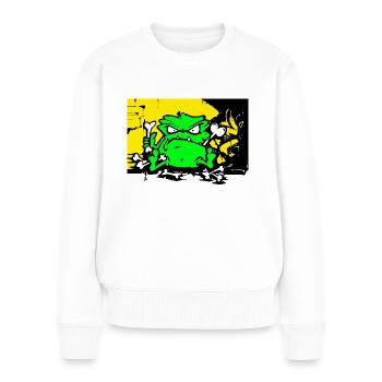 Strassen Monster - Frauen Premium Bio Pullover - Weiß - Vorne - Julia (174cm)
