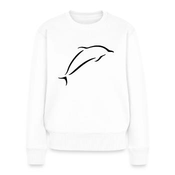 Delphin - Frauen Premium Bio Pullover - Weiß - Vorne - Julia (174cm)