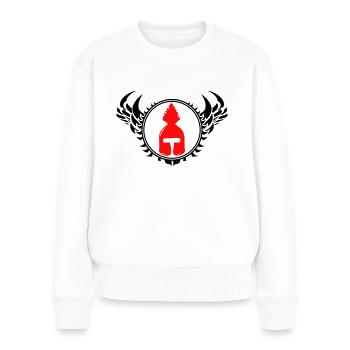 Sparta Helm - Frauen Premium Bio Pullover - Weiß - Vorne - Julia (174cm)