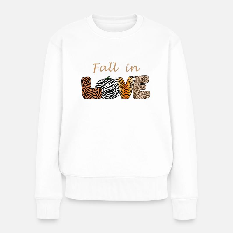 Fall in LOVE - Frauen Premium Bio Pullover - Weiß