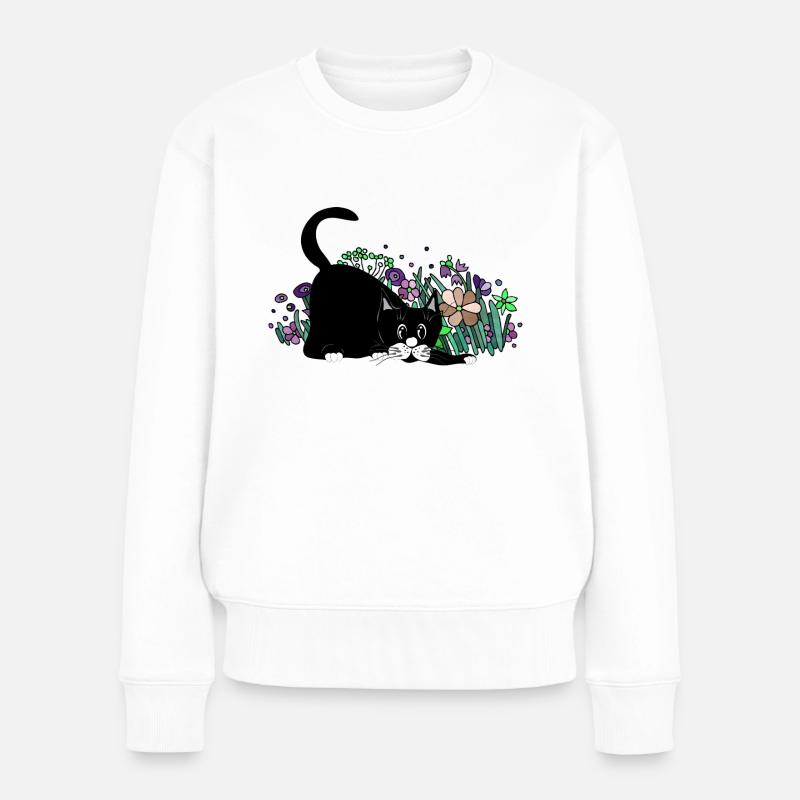 Chat - Pull Premium bio Femme - blanc
