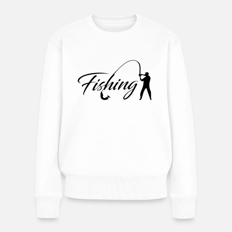 Angeln - Frauen Premium Bio Pullover - Weiß