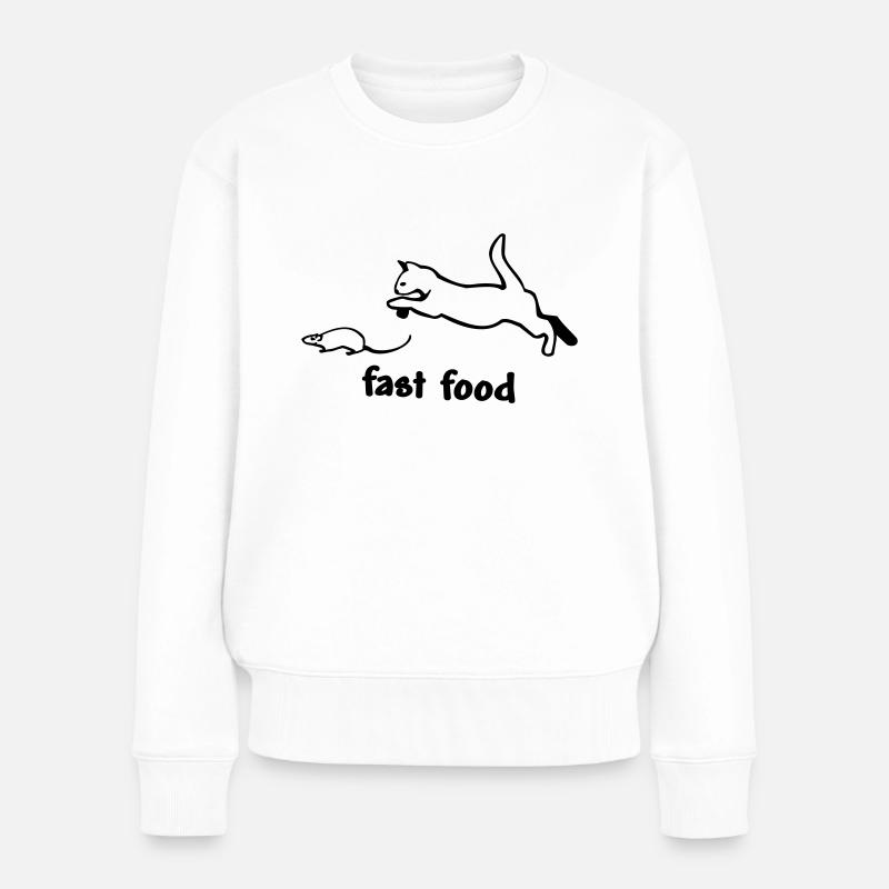 fast_food - Frauen Premium Bio Pullover - Weiß