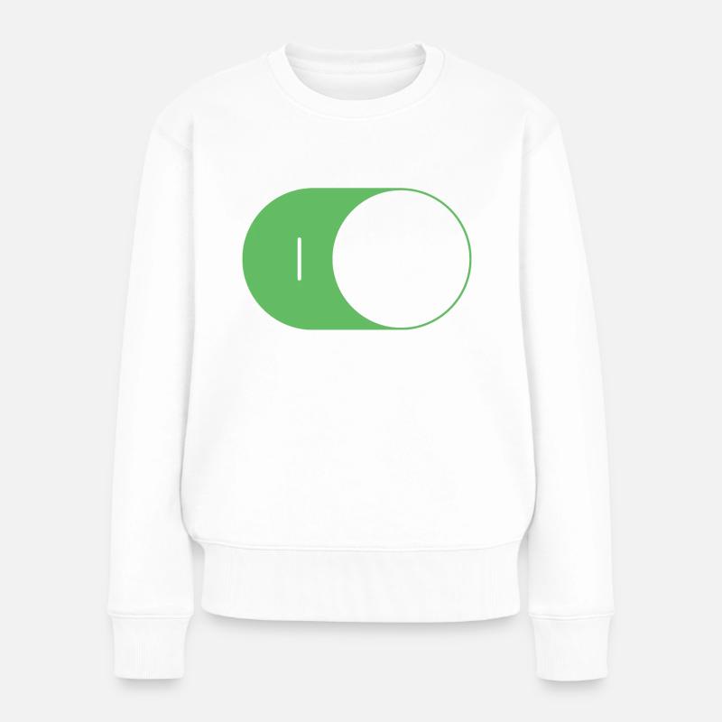 On/Off Switch ON/OFF - Women's Premium Organic Jumper - white