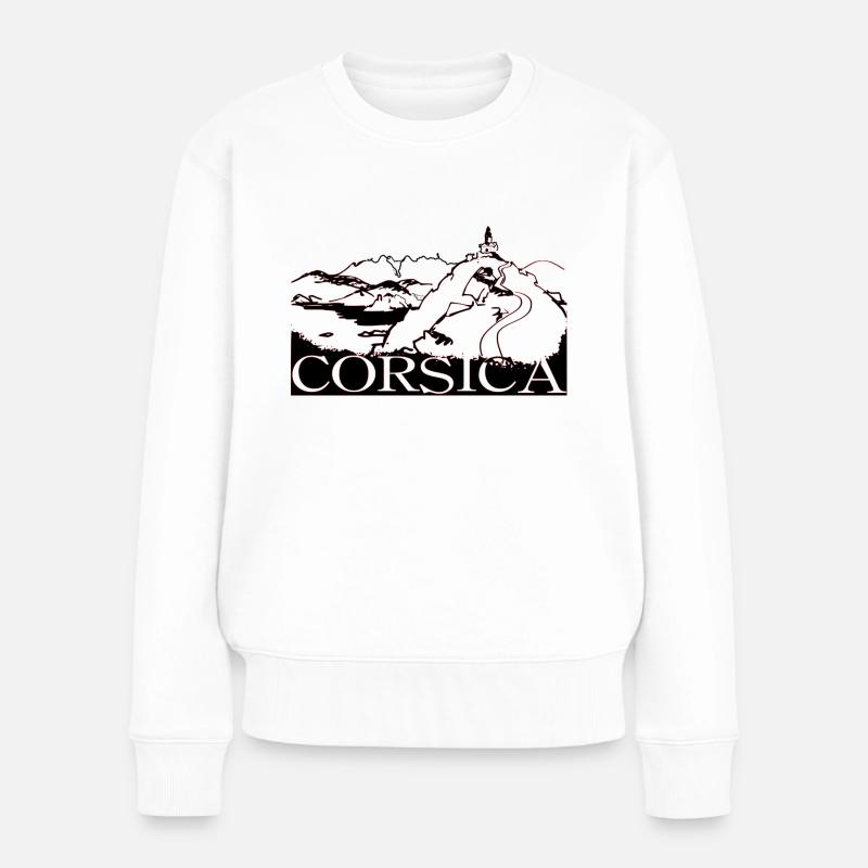Korsika - Frauen Premium Bio Pullover - Weiß