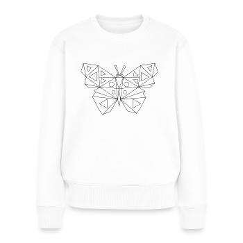 Art Low Poly - Papillon - Pull Premium bio Femme - blanc - Devant - Julia (174cm)