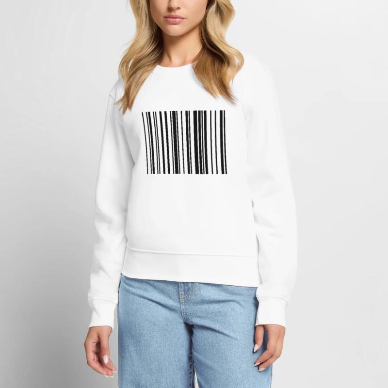 Bande de code à barres rayée Pull Premium bio Femme