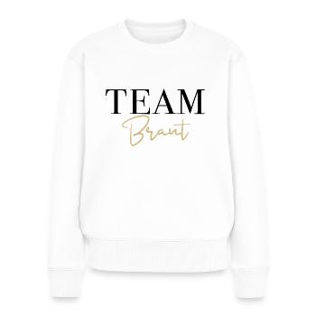 Team Braut Junggesellinnenabschied Hochzeit - Frauen Premium Bio Pullover - Weiß - Vorne - Julia (174cm)