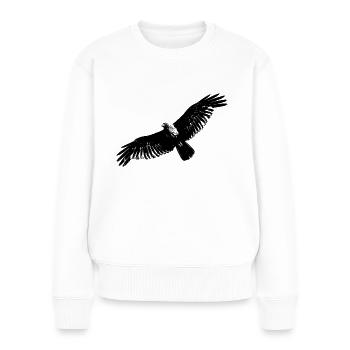 Fliegender Adler Jagdvogel - Frauen Premium Bio Pullover - Weiß - Vorne - Julia (174cm)