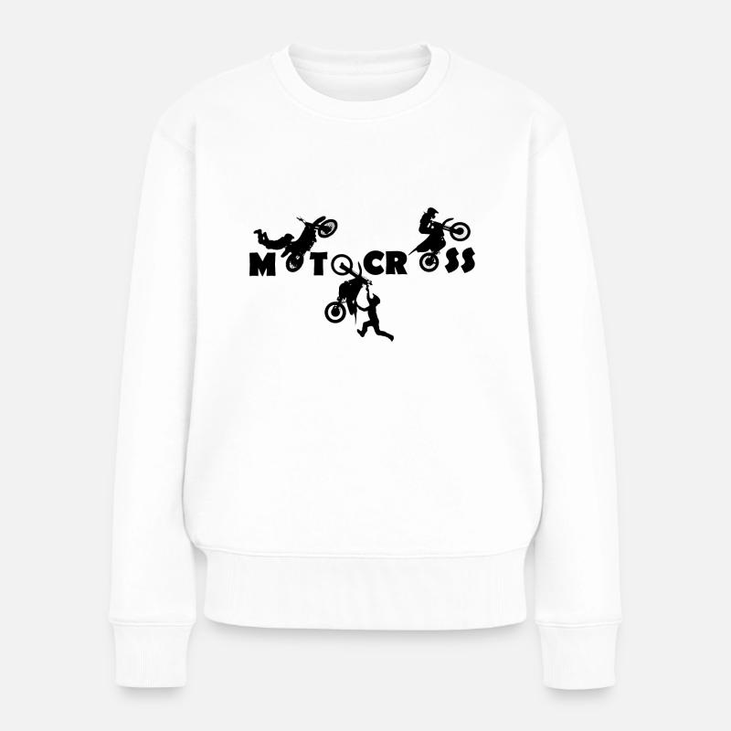 Motocross - Frauen Premium Bio Pullover - Weiß
