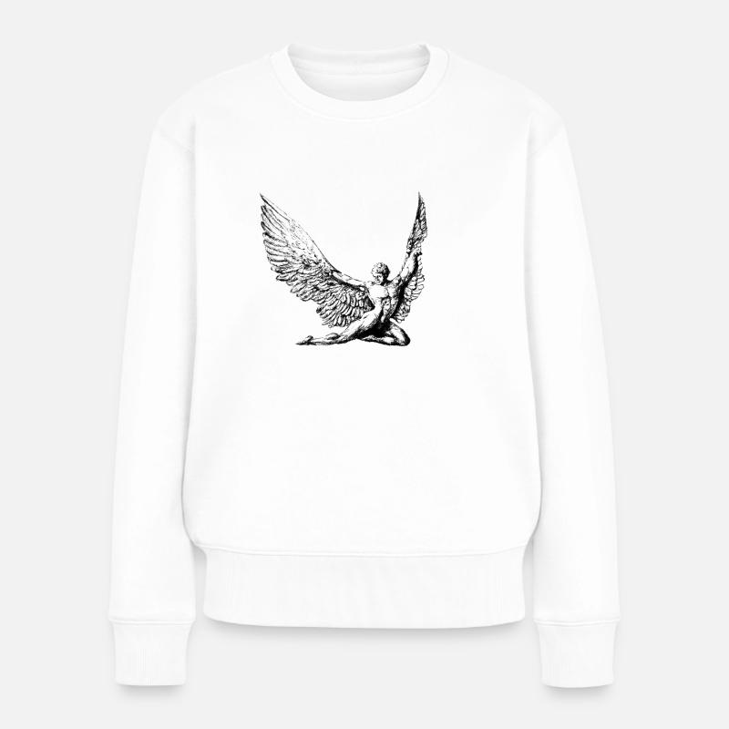 Muscle Angel - Frauen Premium Bio Pullover - Weiß