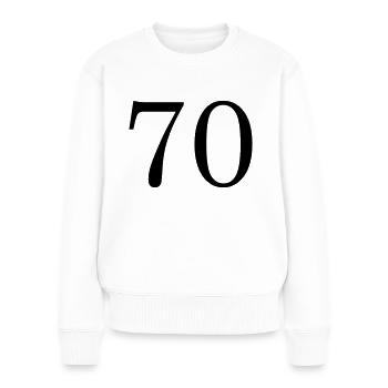 70 - Frauen Premium Bio Pullover - Weiß - Vorne - Julia (174cm)