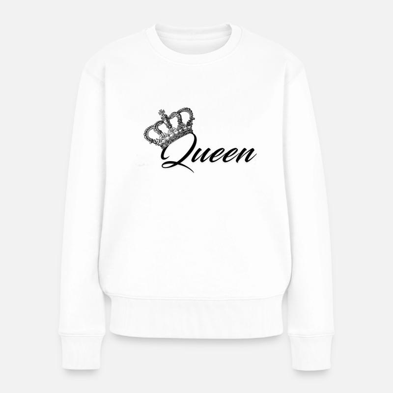 Queen - Partnershirt - Frauen Premium Bio Pullover - Weiß