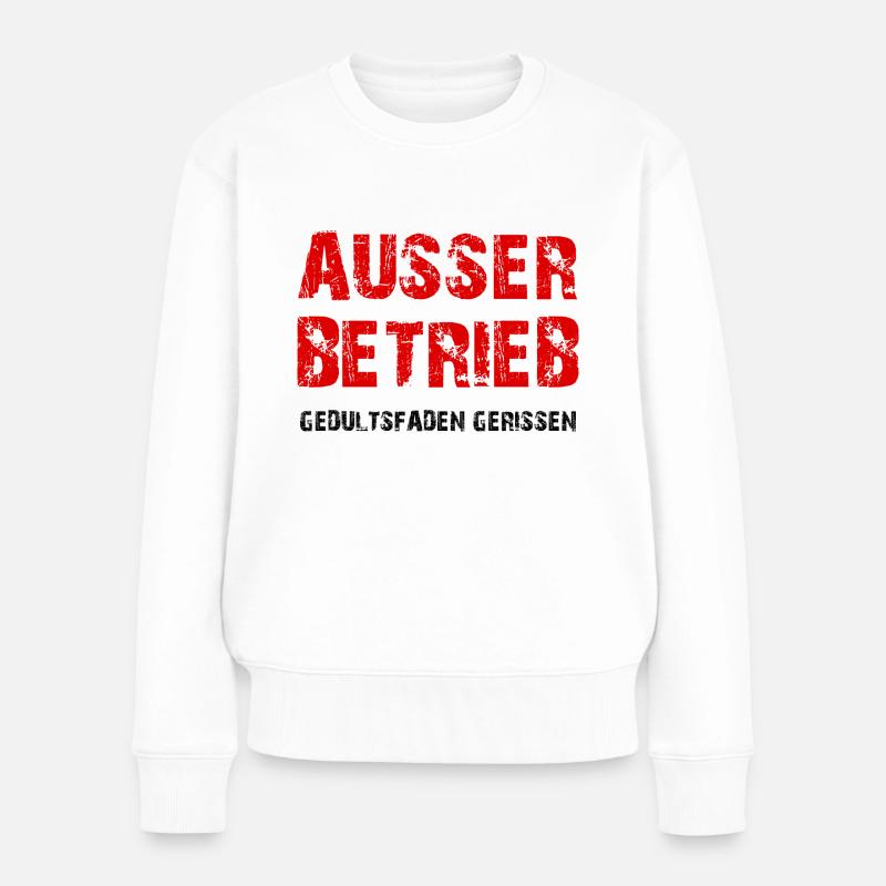 AUSSER BETRIEB - Frauen Premium Bio Pullover - Weiß