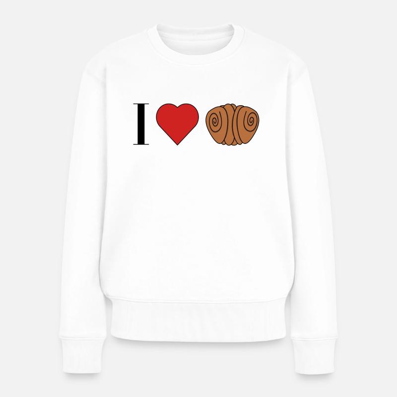 Franzbrötchen Liebe - Frauen Premium Bio Pullover - Weiß