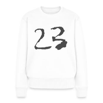 23 /Nombre / VECTEUR - Pull Premium bio Femme - blanc - Devant - Julia (174cm)