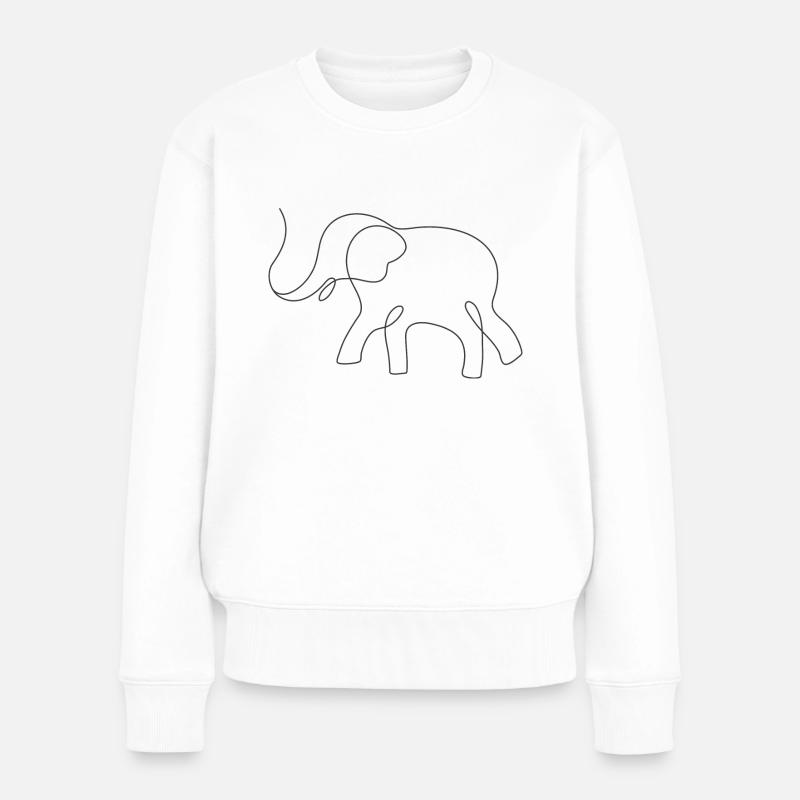 Elefant - Frauen Premium Bio Pullover - Weiß