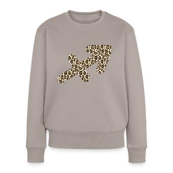 Signe du zodiaque Sagittaire - Pull Premium bio Femme - taupe - Devant - Julia (174cm)