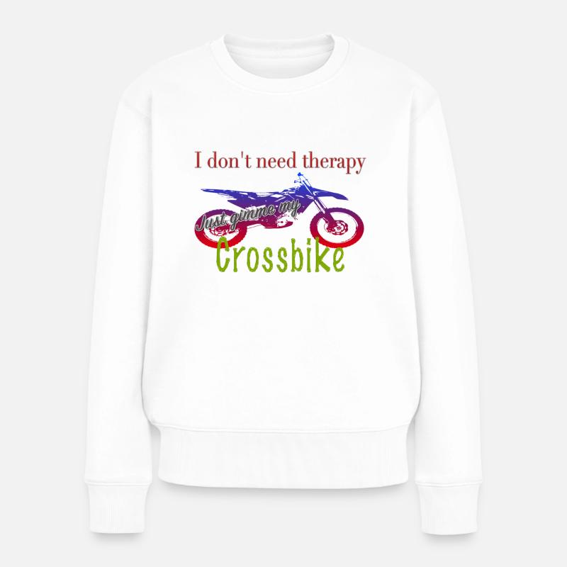 Eigentherapie Crossbike - Frauen Premium Bio Pullover - Weiß