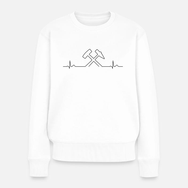 Herzschlag Ruhrpott - Frauen Premium Bio Pullover - Weiß