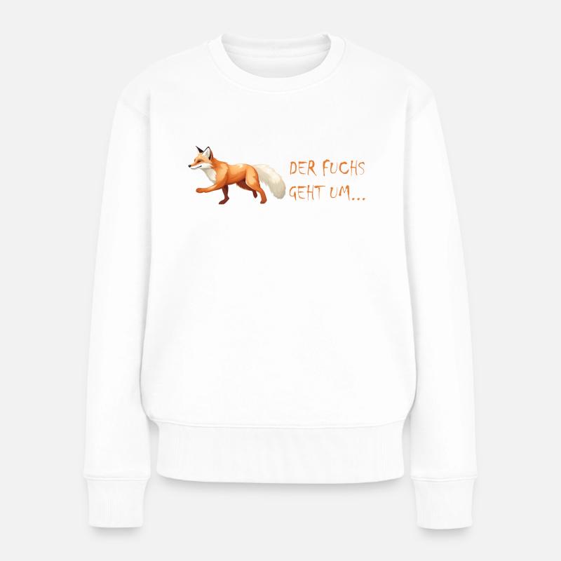 Der Fuchs geht um - Frauen Premium Bio Pullover - Weiß