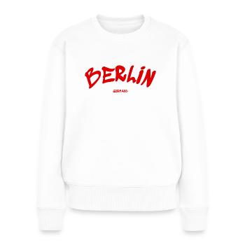 Berlin - Deutschland - Germany - Brandenburger Tor - Frauen Premium Bio Pullover - Weiß - Vorne - Julia (174cm)