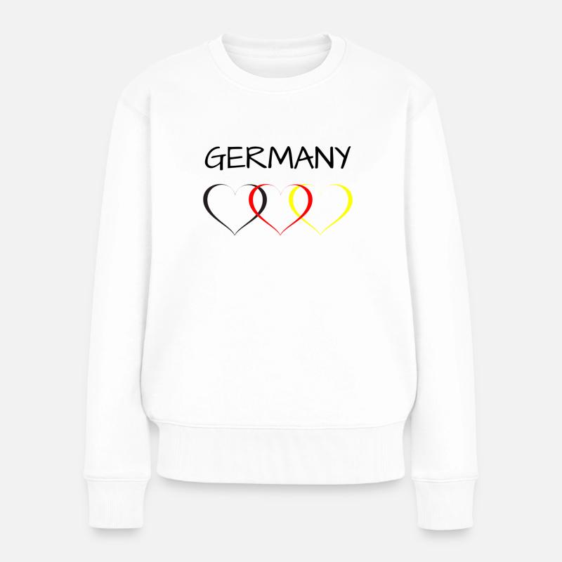 Germany EM - Frauen Premium Bio Pullover - Weiß