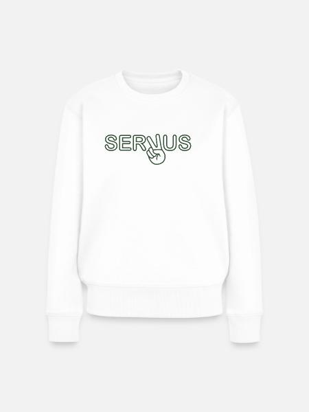 Servus - Bayern - Gruß - Frauen Premium Bio Pullover - Weiß