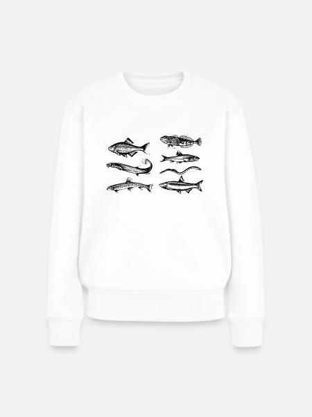 Fische FFH-Arten - Frauen Premium Bio Pullover - Weiß