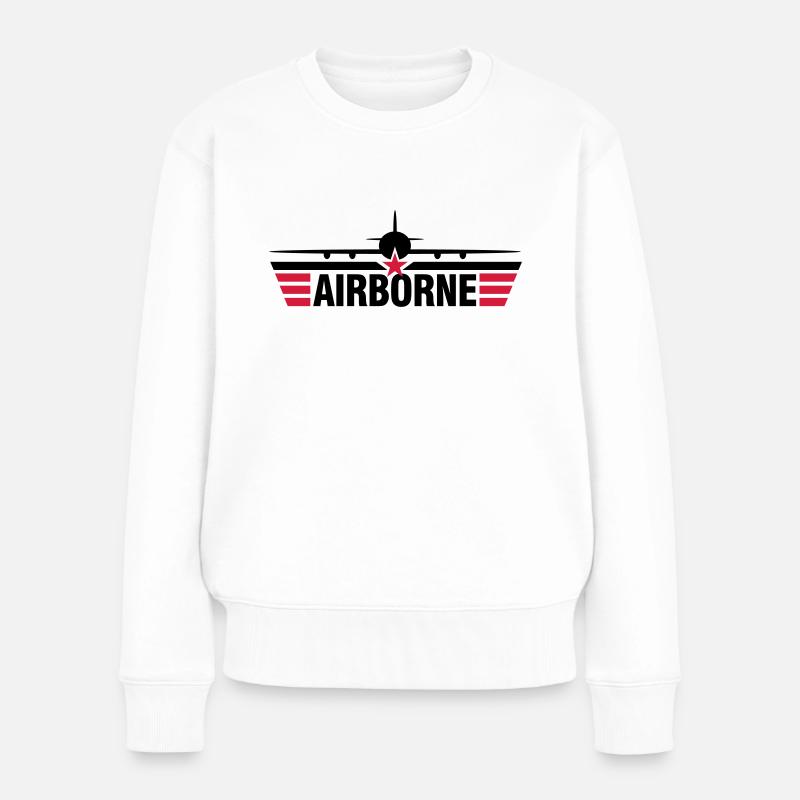 AIRBORNE - Women's Premium Organic Jumper - white