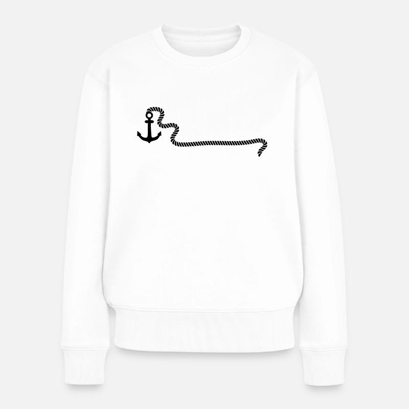 anker - Frauen Premium Bio Pullover - Weiß