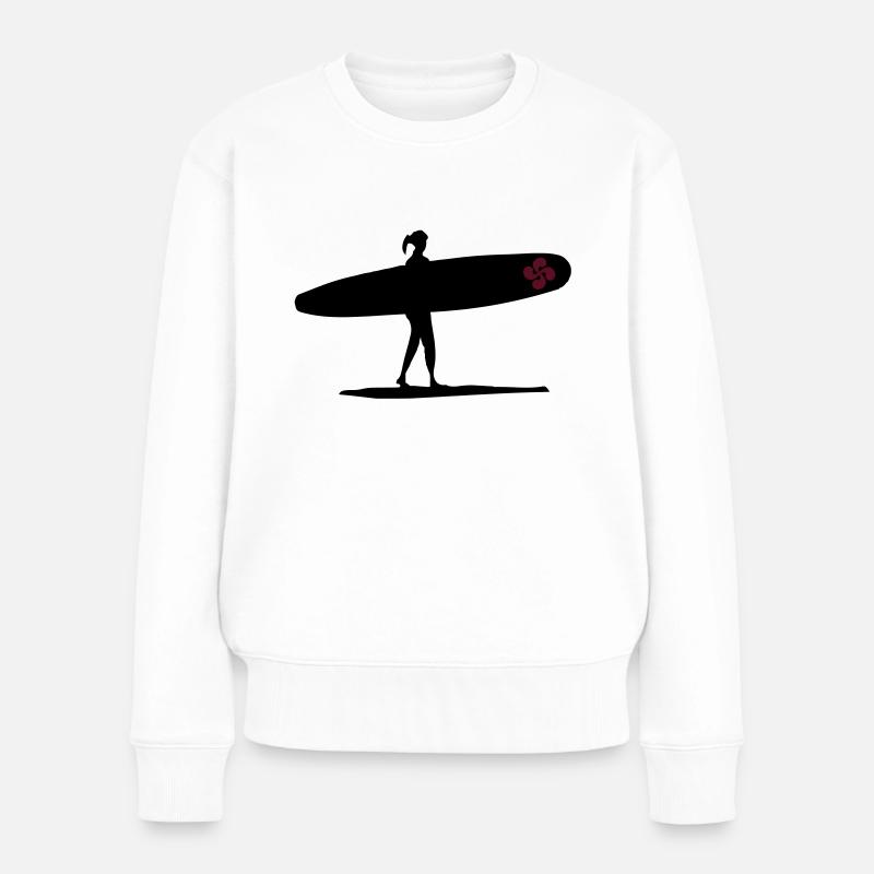 Surfeuse Croix Basque - Pull Premium bio Femme - blanc