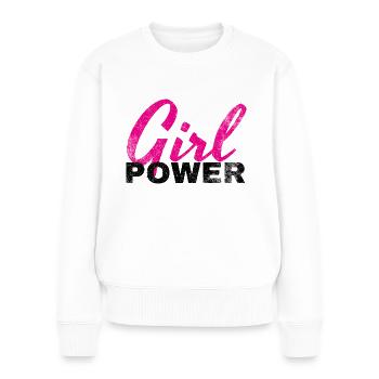 Girl Power - Frauen Premium Bio Pullover - Weiß - Vorne - Julia (174cm)
