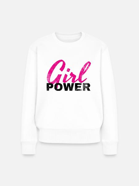 Girl Power - Frauen Premium Bio Pullover - Weiß