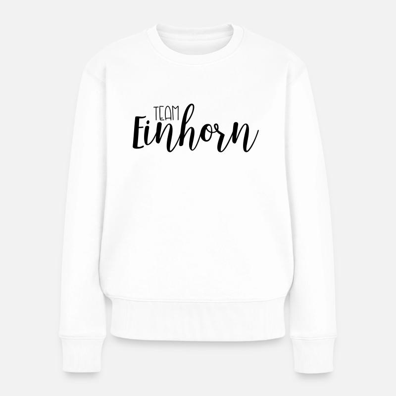 Team Einhorn - Frauen Premium Bio Pullover - Weiß