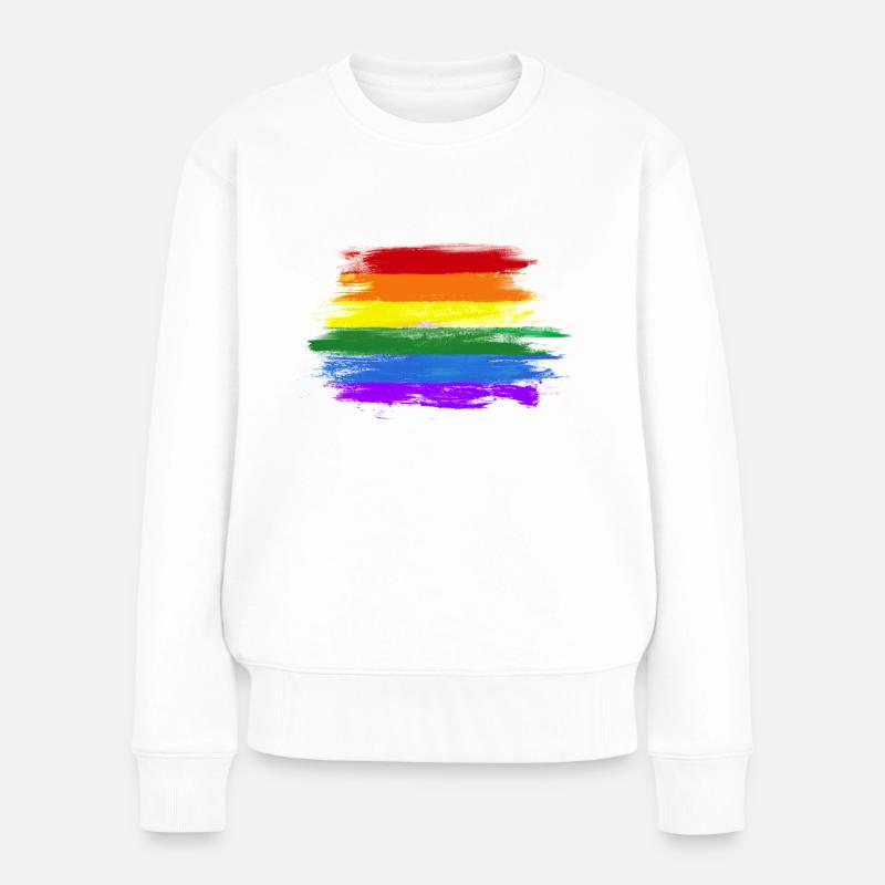 LGBT-Flagge - Frauen Premium Bio Pullover - Weiß