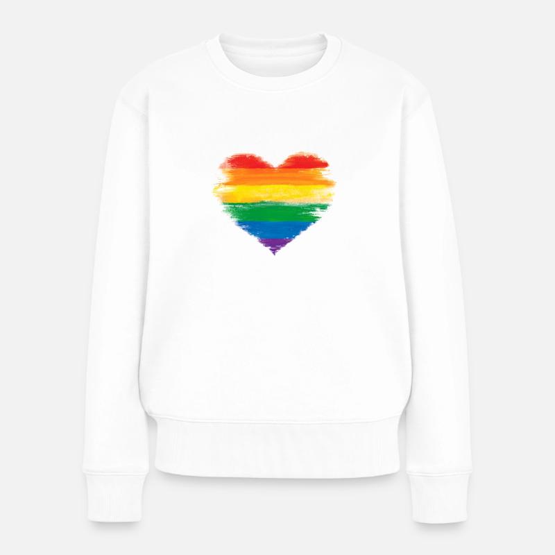 Drapeau LGBT - Pull Premium bio Femme - blanc