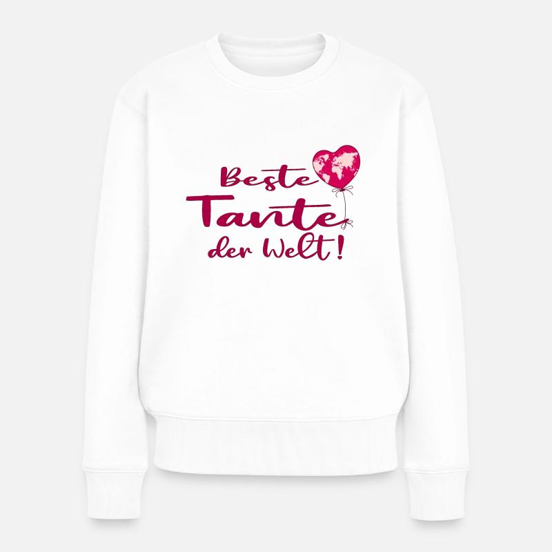 Beste Tante der Welt - Frauen Premium Bio Pullover - Weiß
